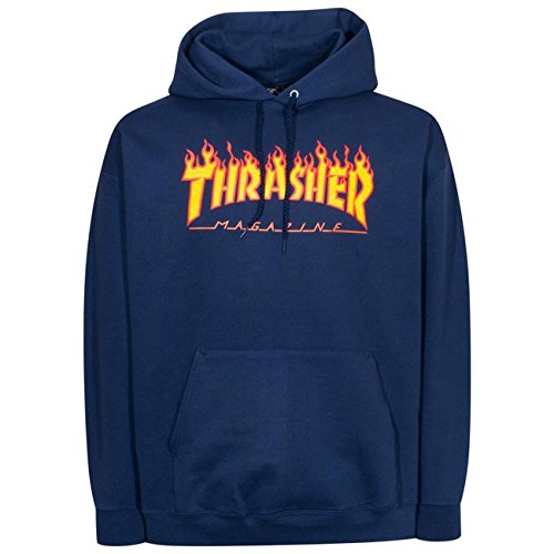 Thrasher Unisex - Erwachsene T-Shirt Flame Logo L Braun