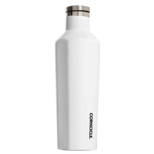 Corkcicle Canteen - Water Bottle and Thermos - Keeps Beverages Cold for Over 25, Hot for Over 12 Hours - Triple Insulated with Shatterproof Stainless Steel Construction - White - 16 oz. by Corkcicle