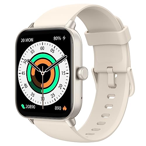 KALINCO Smartwatch für Damen Herren, Fitnessuhr 1.8 Zoll mit Telefonfunktion/Alexa Voice, Fitness Tracker IP68 Wasserdicht,SpO2 Schlafmonitor Schrittzähler,Ganztägige Stresserkennung 100+ Sportmodus