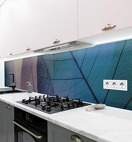 MyMaxxi | selbstklebende Küchenrückwand Folie ohne bohren | Aufkleber Motiv Blätter | 60cm hoch | adhesive kitchen wall design | Wandtattoo Wandbild Küche | Wand-Deko | Wandgestaltung