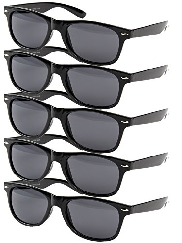 Ciffre 5 er Set EL-Sunprotect® Nerdbrille Brille Nerd Sonnenbrille Hornbrille Way Schwarz
