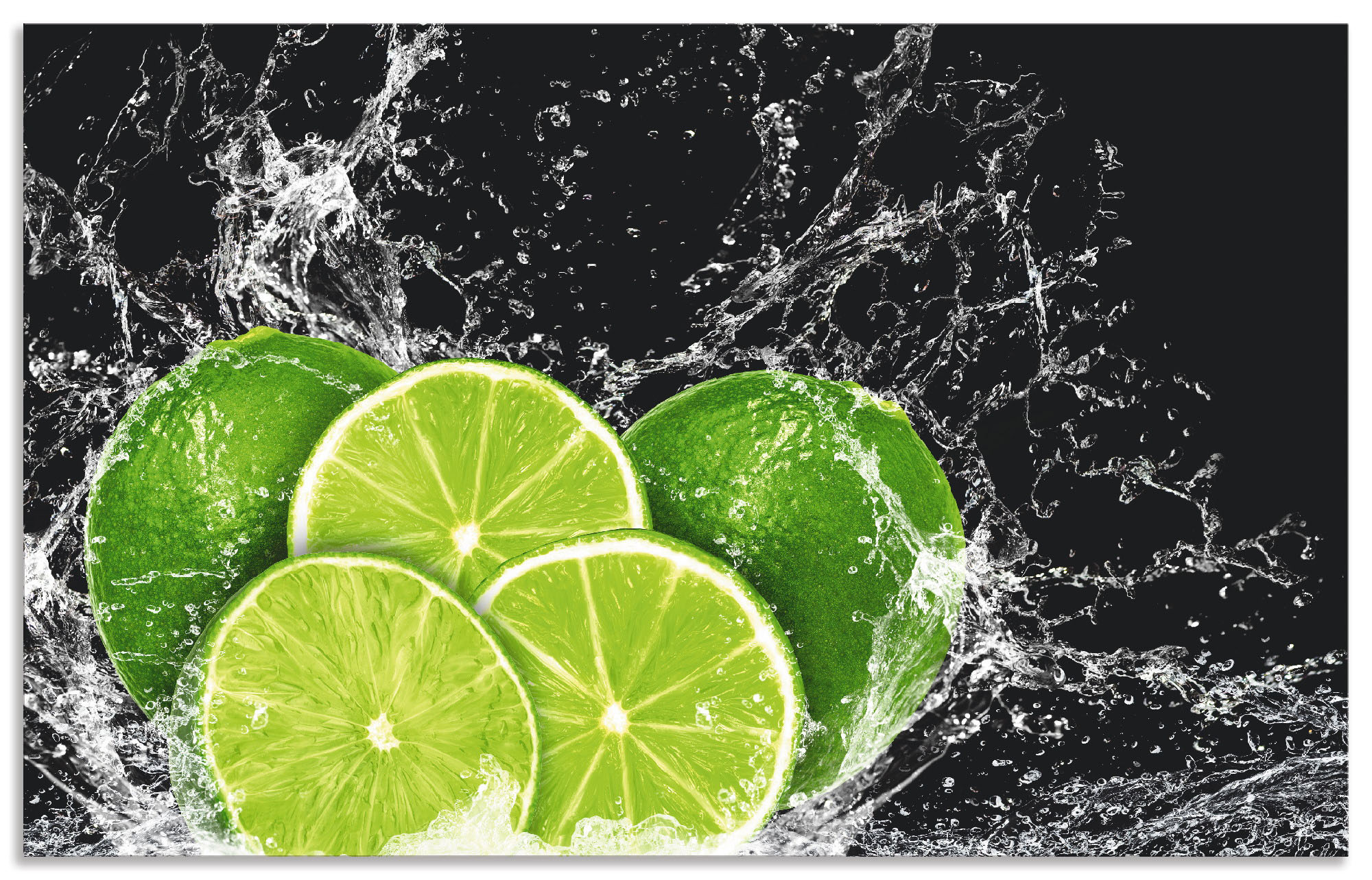 Artland Küchenrückwand "Limone mit Spritzwasser", (1 tlg.)