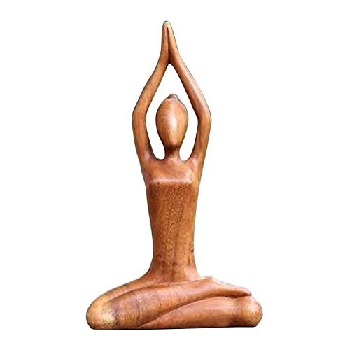 Yoga-Meditationsstatue aus Holz – handgefertigte abstrakte Skulptur aus Holz, Yoga-Statue – Holzfigur, Yoga-Figur für Wohnzimmer, Galerien