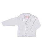 Cocolina4kids Baby Jungen Sakko Strickjacke Weiß oder Ivory Taufanzug Jacke Sakko (80, weiß)