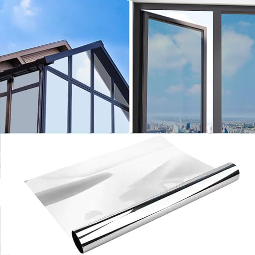 RINGGLO Einweg-Fenster-Tönungsfolie für Zuhause, Tönung, 5 m, Nicht selbstklebend, tagsüber, Sichtschutz, blockiert,90x500cm