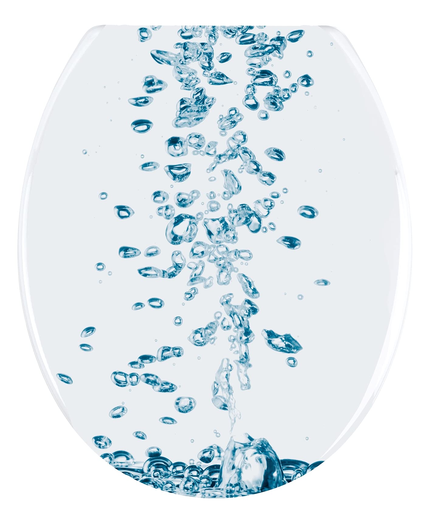 WENKO WC-Sitz Soda, Toilettensitz mit Hygienebefestigung aus rostfreiem Edelstahl, Toilettenbrille aus antibakteriellem Duroplast, 37,5 x 45 cm
