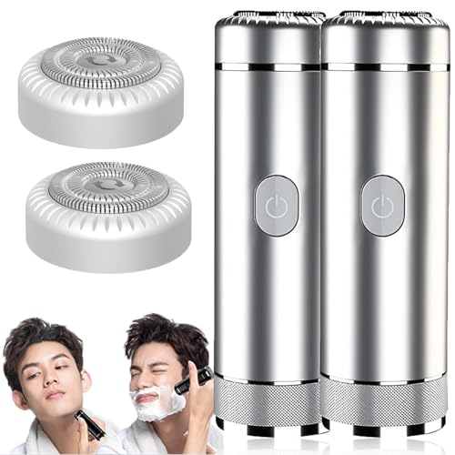 Aweshave Trimmer, Aweshave 2.0 Premium Body Trimmer for Balls and Body, Aweshave Dapper, Aweshave Ball Trimmer, The Dapper Premium Body Trimmer for Balls and Body (Silver-2PCS+2 Blades)