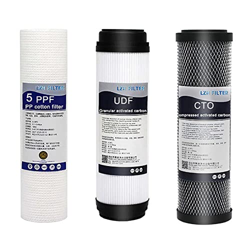 LZH FILTER 3er-Pack Wasser-ersatzfilter-Set Mit 10 Zoll PP-Sediment, UDF-granulle-aktivkohle, CTO, Für Trinkwasserfilter-umkehrosmose-wassersysteme