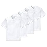 Schiesser 4er Pack American T-Shirt Rundhals oder V-Neck M-XXXL, Schwarz o. Weiß (7 (Gr. X-Large), Weiß (V-Ausschnitt)) [Textilien]