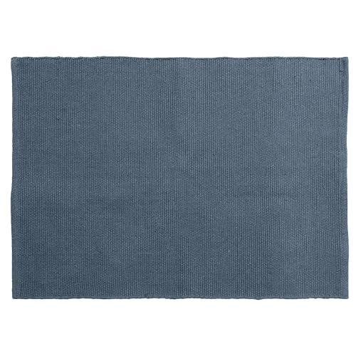 Linnea Rechteckiger Teppich, 170 x 240 cm, reine Baumwolle, Moorea, schieferblau