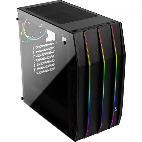 Aerocool KLAW - PC-Gehäuse, ATX, Gehärtetes Glas, Front RGB, 3 RGB-Lüfter