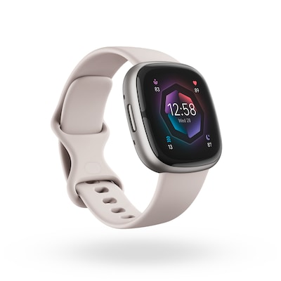Fitbit Unisex-Adult Sense 2,Lunar White/Platinum Smartwatch, One Size