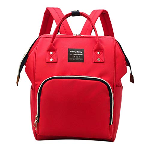 Wickeltasche für Mütter, für Reisen mit Baby, für Damen/Herren, viele Taschen, leicht, 16 x 40 x 25 cm, Rot