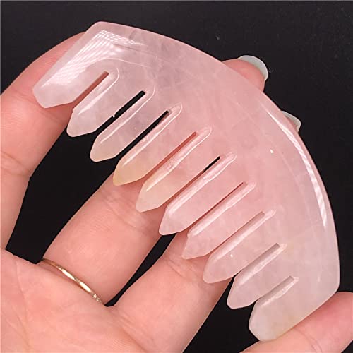 Natürlicher Amethyst-Rosenquarz-Kristallkamm, breite Zahn-Haar-Edelstein-Geschenke, C Raumdekoration