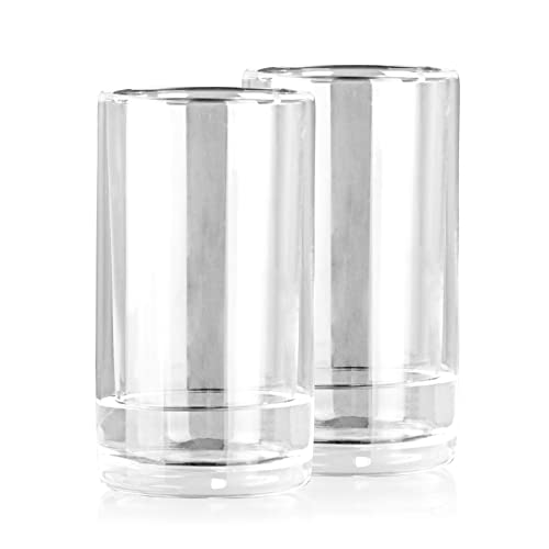 GOURMETmaxx Glas selbstkühlend - 2er-Set je 280 ml | Cooling-Gel im Glasmantel gefriert bei -4 °C | Kalte Getränke in nur 2–3 Min. | Immer wieder verwendbar [Borosilikatglas]