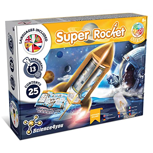 Science4you-Super Raketenwerfer für Kinder-Rakete Bausatz erreicht bis zu 20 Meter Höhe mit 13 Experimente für Kinder: Bottle Rocket-Raketen Spielzeug, Gartenspiele für Kinder ab 8 Jahre (80003503)