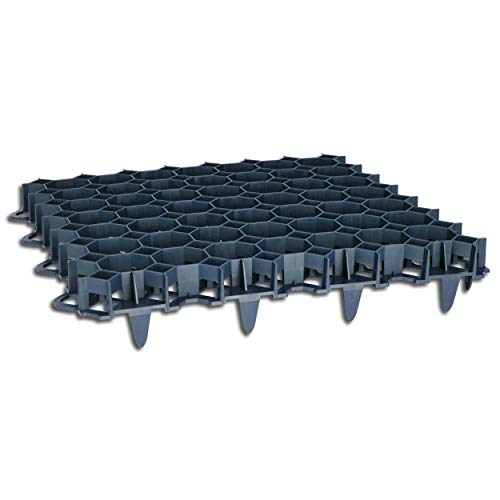 Wohnkult 10 Stück Rasengitter aus Kunststoff schwarz 50 x 50 x 4 cm Rasengitterplatten Rasenwaben Bodenwaben Paddockplatten
