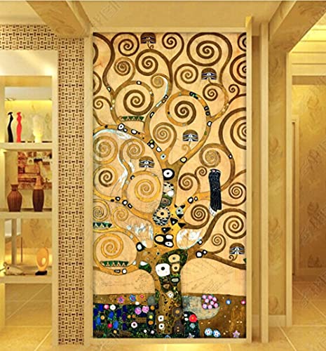 Türtapete Selbstklebend 3D Klimt-Baum Des Lebens Tapete Fototapete Türtapete Selbstklebend Türposter Hält Die Folie 77X200Cm