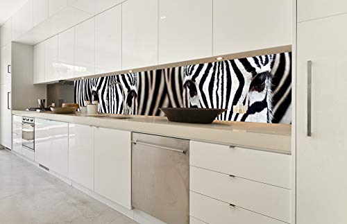 DIMEX LINE Küchenrückwand Folie selbstklebend Zebra | Klebefolie - Dekofolie - Spritzschutz für Küche | Premium QUALITÄT - Made in EU | 350 cm x 60 cm