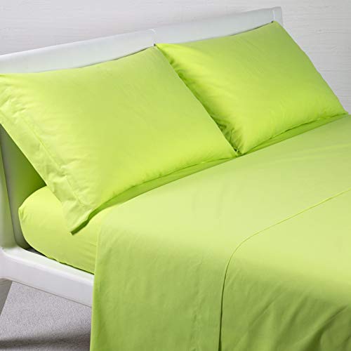 Caleffi - Bettwäsche-Set aus Baumwolle, einfarbig, Einzelbett, Minze