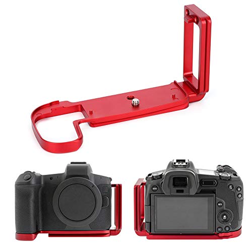 Bindpo Spiegelfreier Kamera Schnellwechselplatten Griff, QR L-Halterung aus Aluminiumlegierung mit 1/4 Zoll Loch für Canon EOS-R(rot)