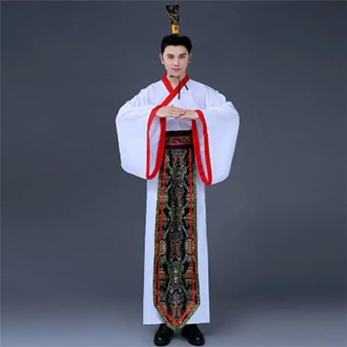 AJOHBM Chinesisches Seidengewand, alte Ritter-Kostüme, Herren-Kimono, China, traditionell, Vintage, ethnisch, Bühne, Cosplay, Tanzkostüm, Hanfu