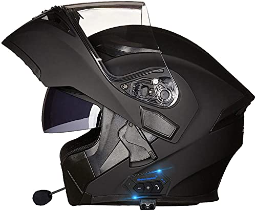 Bluetooth Motorradhelm Integralhelm Erwachsene,Klapphelm Motorradhelm ECE-Zertifiziert,Integrierter Motorradhelme Mit Doppelvisier,Für Frauen Männer Erwachsene Klapphelme (Color : D, Größe : S)