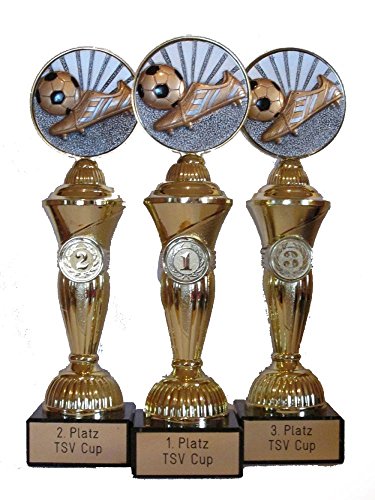 RaRu Fussball-Pokale Schuh (3er-Serie) mit Wunschgravur