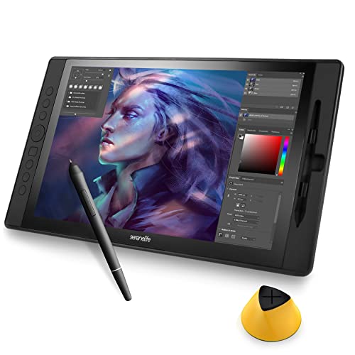 Grafik-Tablet mit passivem Stift, 15.6 Zoll (39.6 cm), volllaminierter Technologie, Kunstmonitor mit 8192 Druckstufen, batteriebetrieben, Online-Unterricht, Design – für Windows OS
