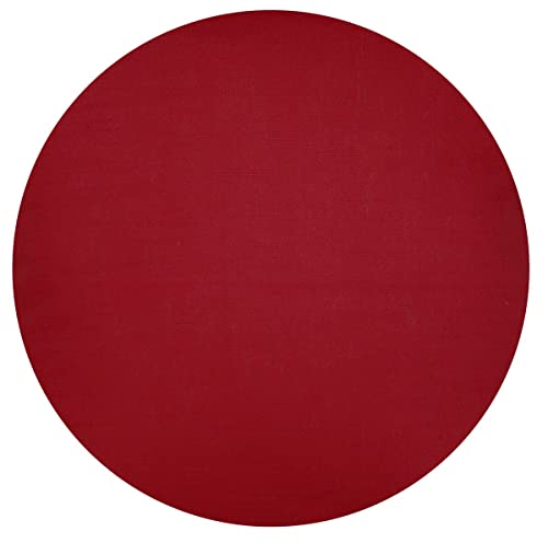 beties Farbenspiel Kissenhülle rund ca. 80 cm Ø Baumwoll-Serie in Uni (Karmin-rot)