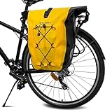 WOZINSKY Fahrradtasche Gepäckträgertasche Hinterradtsche Wasserdicht Reisetasche Tasche für Fahrrad, Mountainbike, ebike, MTB, Rennrad Bike Bag 25L (Gelb)