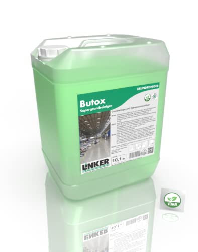 Linker Chemie Butox Supergrundreiniger 10,1 Liter Kanister - extreme Lösekraft gegenüber Wachsen, Seifen und Versiegelungen | Reiniger | Hygiene | Reinigungsmittel | Reinigungschemie |
