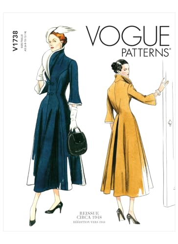 Vogue Misses Dress Patterns V1738A5 Damenkleid, weiß, A5 (6-8-10-12-14)