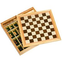 goki 56953 - Spiele-Set Schach, Dame und Mühle