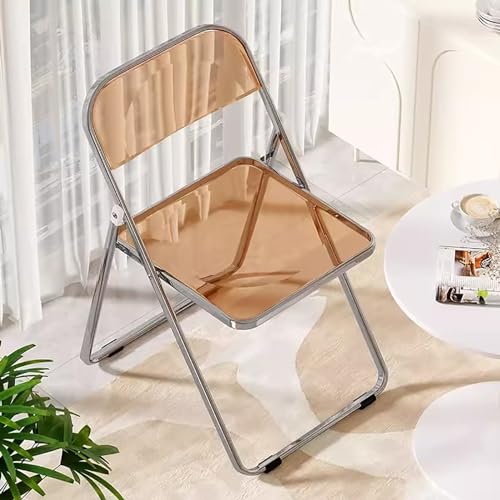zxhrybh Moderner Acryl-Klappstuhl, Klappstuhl Camping, PC-Kunststoffstühle für das Wohnzimmer, Folding Chair für Draußen und Drinnen (Size : A+Clear)