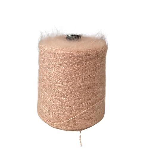500 g Alpaka-Mohair-Wolle, langes Haar, weich, ungebunden, handgestrickt, mitteldicker Faden, Jacke, Pullover, Stick-Nadelfaden (Color : Meat powder 4 sticks thick)