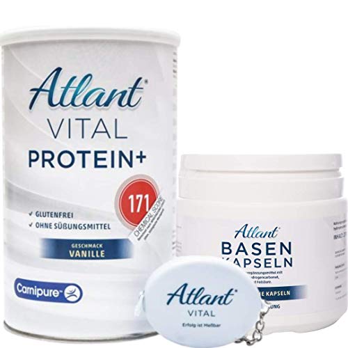Atlant Vital Protein+ Basenkapseln Sparpack+ AV Maßband (Protein Vanille)