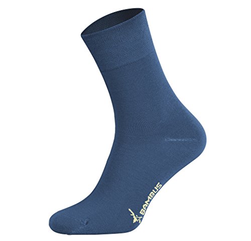 Tobeni 6 Paar Bambussocken ohne Gummi Unisex Bambus Business-Socken für Damen und Herren Farbe Jeans Grösse 43-46