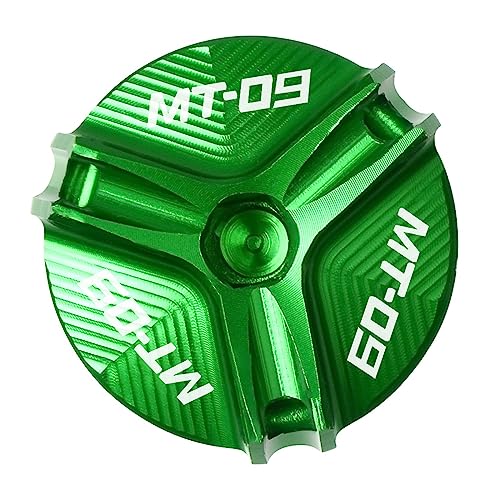 Motorrad-Öldeckel Für YA-M MT-09 2013 2014 2015 2016 2017 2018 2019 Motorrad CNC Aluminium MT09 M20 * 2,5 Motoröl Filter Tasse Stecker Abdeckung (Color : Grün)