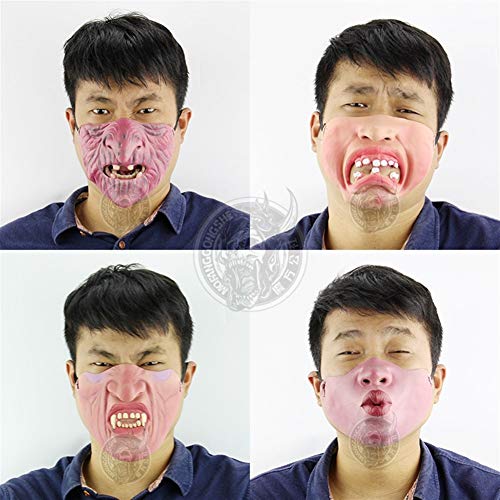 Rcsinway Halloween Kopfbedeckung Funny Funny Halbgesichtsmaske Weihnachten Halloween Horror Geistermaskenlayout Room Escape Hauskleid frequentiert (Color : Duck Mouth)