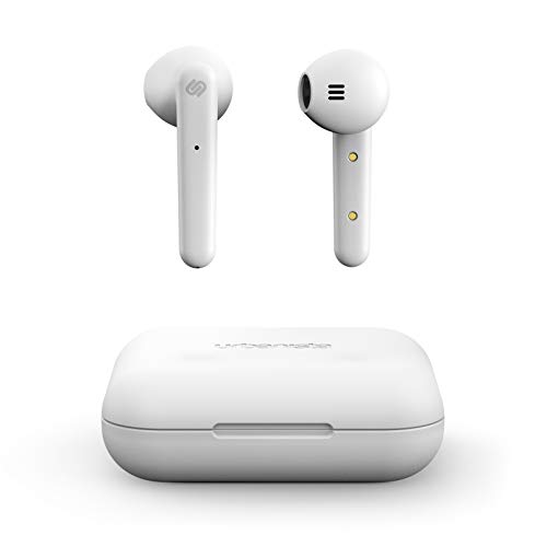 Urbanista Stockholm True Wireless Kopfhörer. 14H gesamt Akkulaufzeit. Bluetooth 5.0 inkl. Ladebox, Touch Bedienung und doppel Mikrofon Kopfhörer. Kompatibel mit iOS und Android - Weiß
