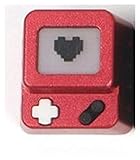 lxxiulirzeu 1 stück Keycap Aluminium Metall für MX Switch Mechanische Tastaturen Gamer anodisierte Oberflächenharz Persönlichkeit Backlit (Color : Black pink)