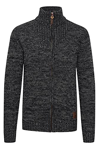!Solid Pomeroy Herren Strickjacke Cardigan Grobstrick Winter Pullover mit Stehkragen, Größe:XL, Farbe:Black (9000)
