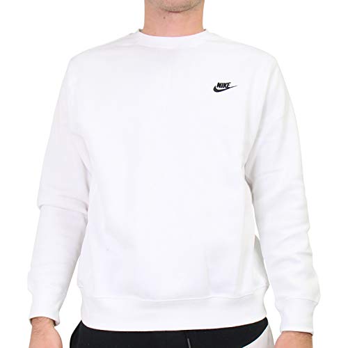 Nike Herren M NSW Club CRW BB Long Sleeved T-Shirt, White/(Black), XL