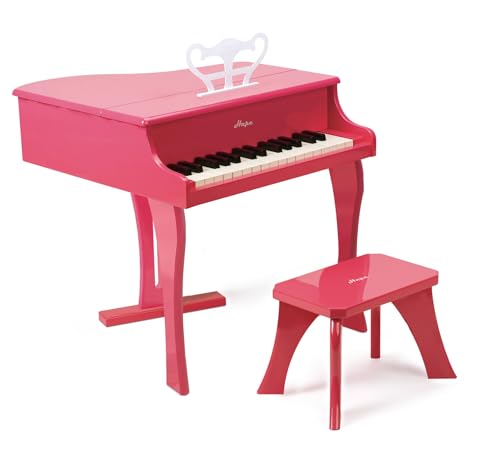 Hape E0319 - Fröhlicher Flügel, Bekannt aus der Amazon-Werbung, Kinderinstrument, Spielzeugklavier, pink, ab 3 Jahre