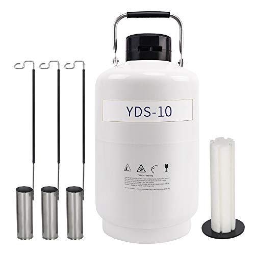 Fayelong Stickstoffbehälter Cryogebhälter mit 3 Lagergestellen Flüssiger Refrigeration Dewar Cryogenic Container (3L)