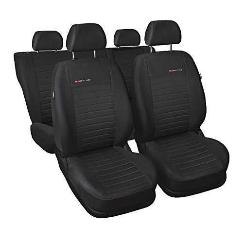 GSC Sitzbezüge Autositzbezug Komplettset 5-Sitze, Universal Grau, Elegance, kompatibel mit Nissan X-Trail 5-Sitze