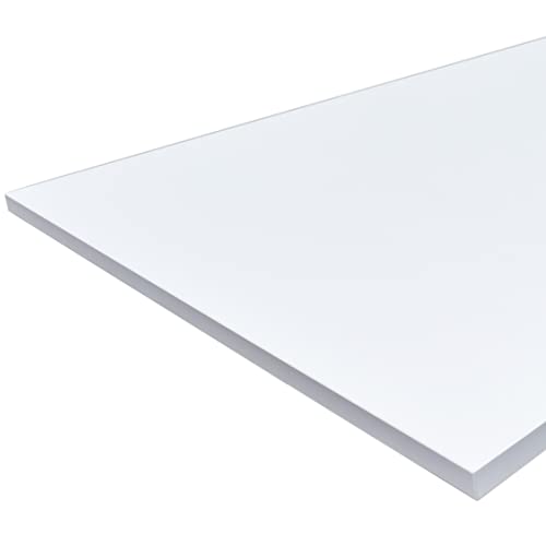 Ergotopia® Tischplatte Weiß 120 cm, robuste Schreibtischplatte ideal für höhenverstellbare Schreibtische - Holzplatte gefertigt in Deutschland - 25 mm Bürotischplatte