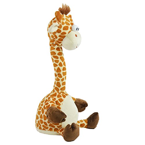 Kögler 76500 - Labertier Giraffe Gertrud, ca. 30 cm groß, nachsprechendes Plüschtier mit Aufnahme- und Wiedergabefunktion, plappert alles witzig nach und bewegt sich, batteriebetrieben