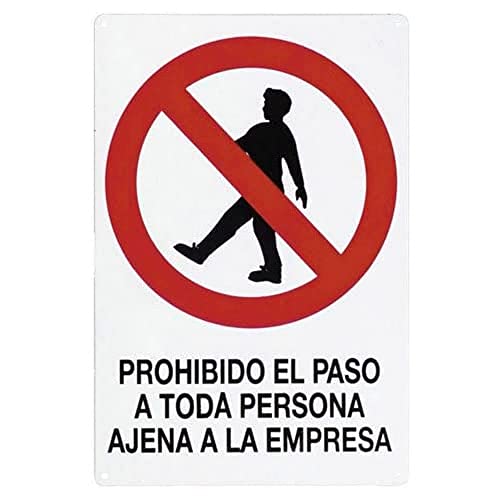 Wolfpack 15050530 Schild mit Schriftzug "Prohibido el Paso Persona Ajena Empresa" (Zugang für Unbefugte verboten), 30 x 21 cm